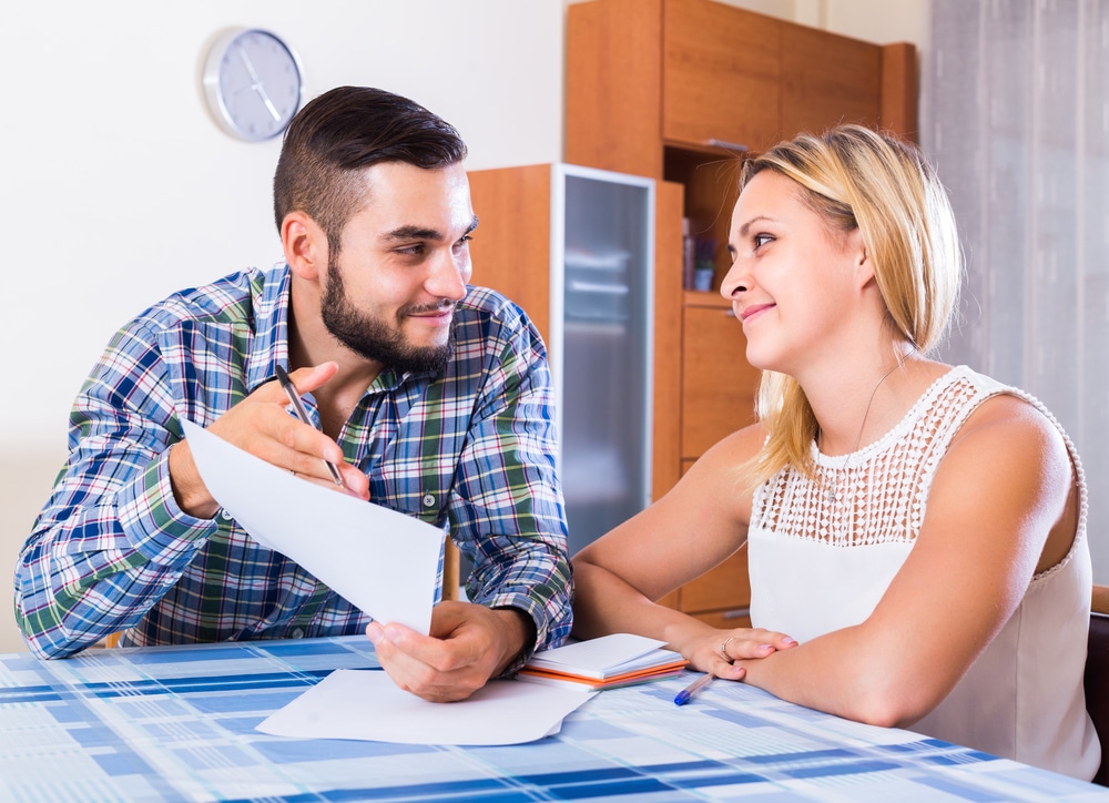 Couple discussing their joint financial accounts